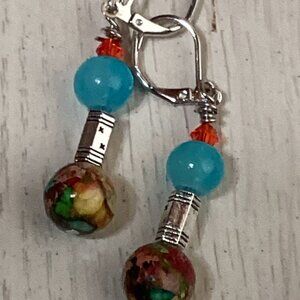 🍒 Dangle Handcrafted  With Swarovski Crystal Earrings W/ 925 Hooks🐥
